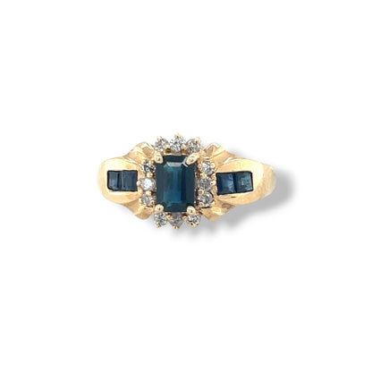 Midnight Sapphire Emerald-Cut Yellow Gold Ring