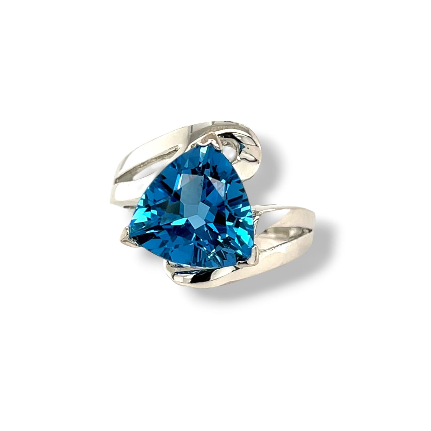 London Blue Topaz White Gold Ring