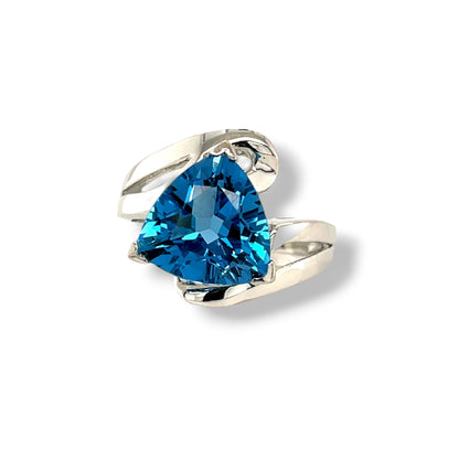 London Blue Topaz White Gold Ring