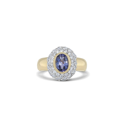 Tanzanite Oval-Cut Gold Ring