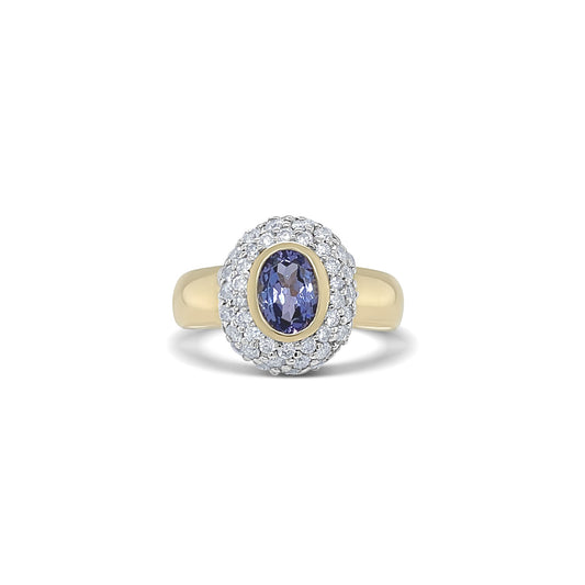 Tanzanite Oval-Cut Gold Ring