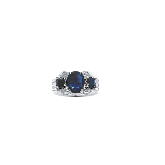 Midnight Sapphire Oval-Cut White Gold Ring