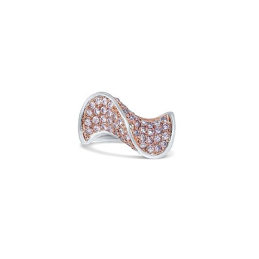 Wave-Cut White Gold Ring