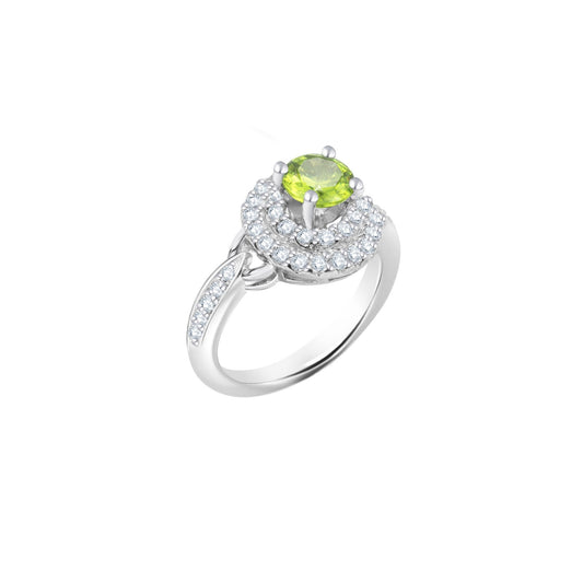 Peridot Round-Cut Birthstone Ring