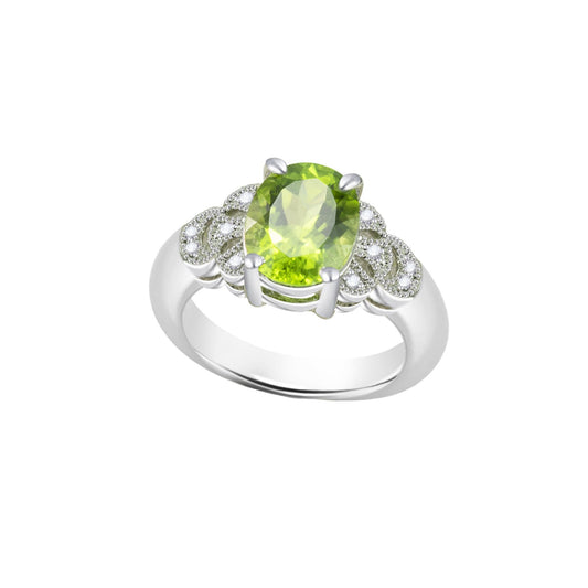 Peridot Oval-Cut Birthstone Ring