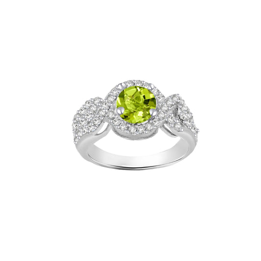 Peridot Round-Cut Birthstone Ring