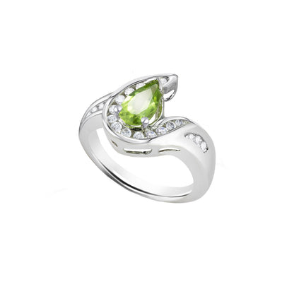 Peridot Pear-Cut Birthstone Ring