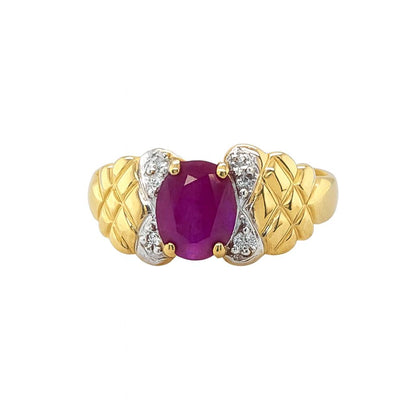 Ruby Oval-Cut Yellow Birthstone Ring