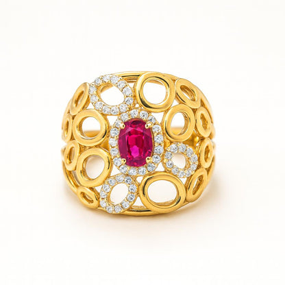 Ruby Oval-Cut Yellow Gold Ring