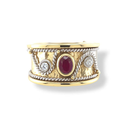 Ruby Oval-Cut Yellow Gold Ring