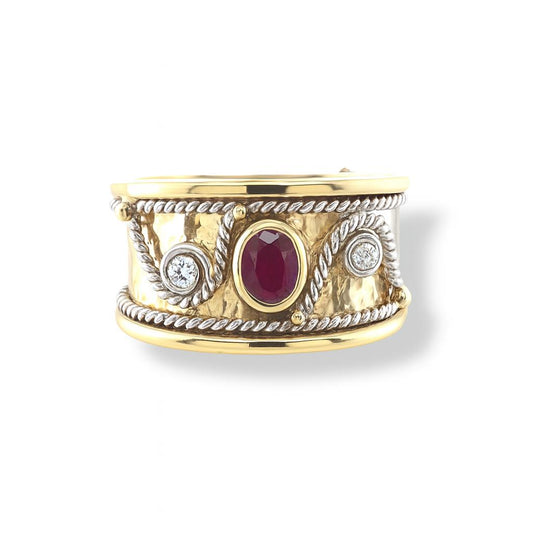 Ruby Oval-Cut Yellow Gold Ring