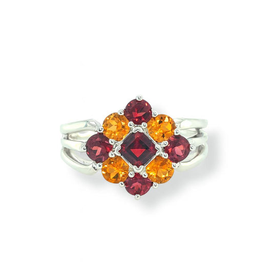 Floral-Style White Gold Ring