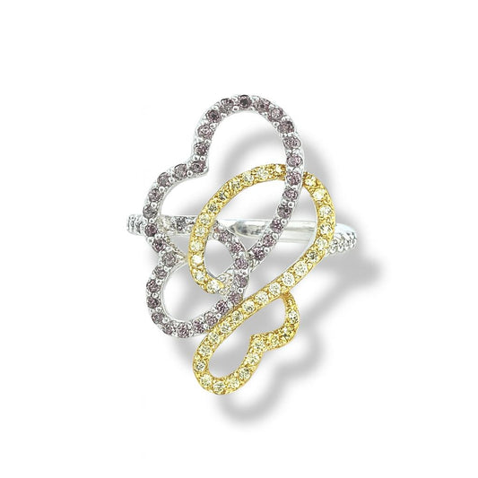 Interlocking Loops Round-Cut Birthstone Ring