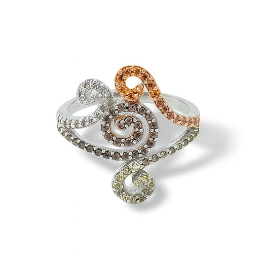 Multi-Tone Round-Cut Birthstone Ring