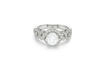 Sparkling White Round-Cut Engagement Ring