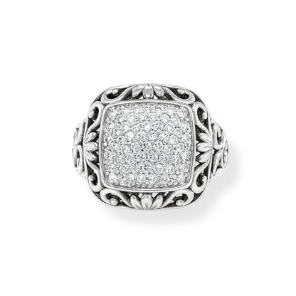 Vintage-Style Round-Cut Gemstones Gold Ring