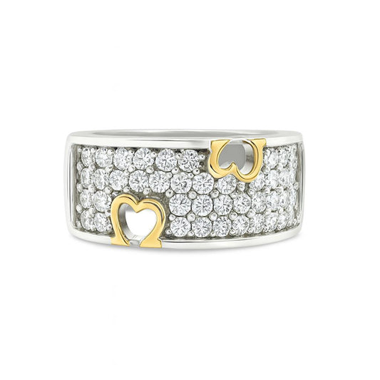 Romantic-Style Round-Cut Gold Ring