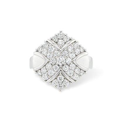 Floral-Style Round-Cut Gold Ring