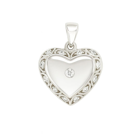 Heart-Style Round-Cut Gold Pendant
