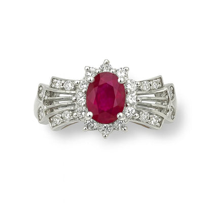 Ruby Oval-Cut Birthstone Gold Ring