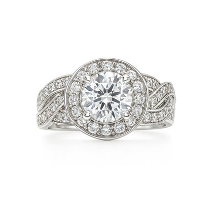 Briliant Round-Cut Engagement Gold Ring