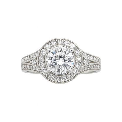 Brilliant Round-Cut Engagement Gold Ring