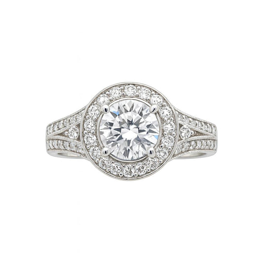 Brilliant Round-Cut Engagement Gold Ring