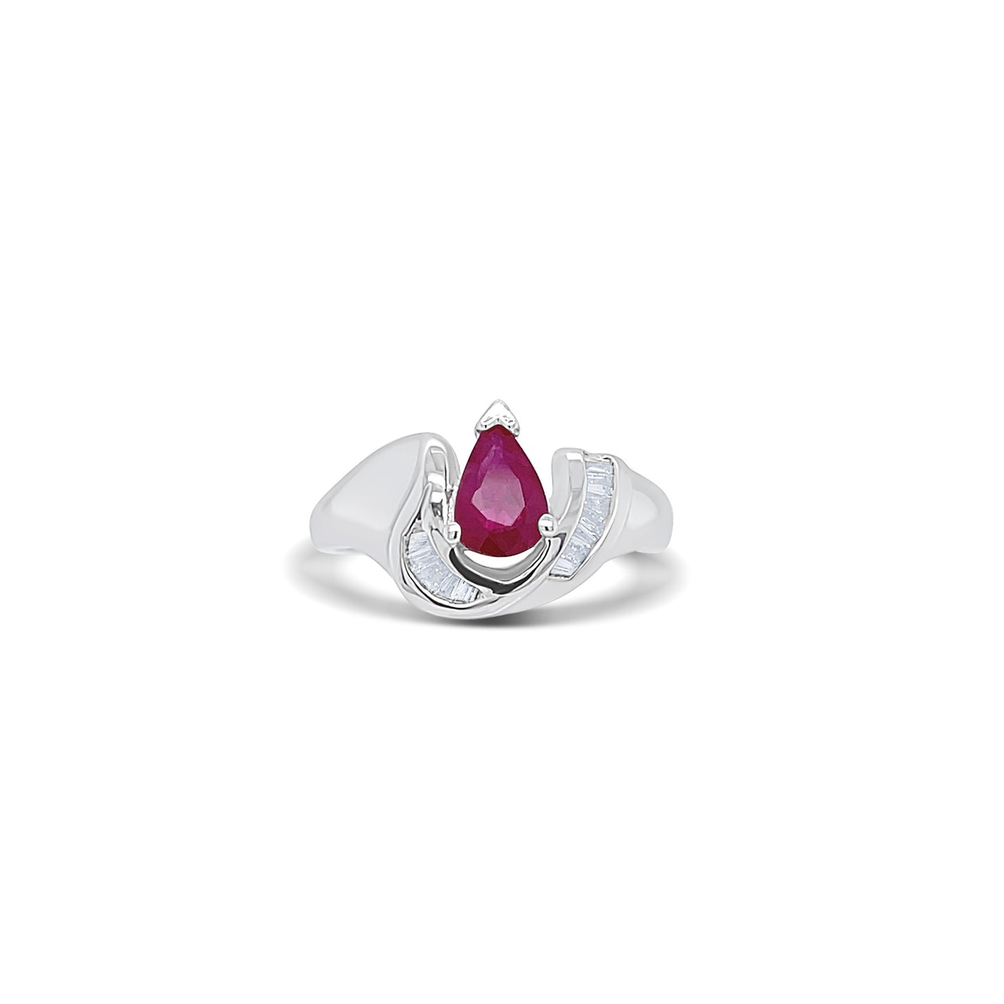 Ruby Pear-Shaped Birthstone Gold Ring