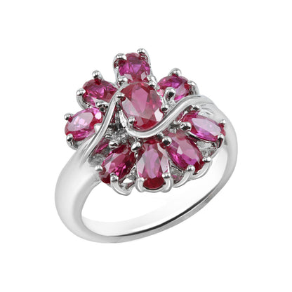 Ruby Dynasty Bloom White Gold Ring