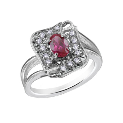 Ruby Oval-Cut Birthstone Gold Ring