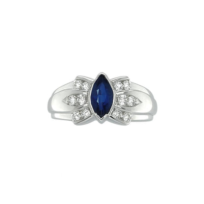 Royal Sapphire Bloom White Gold Ring