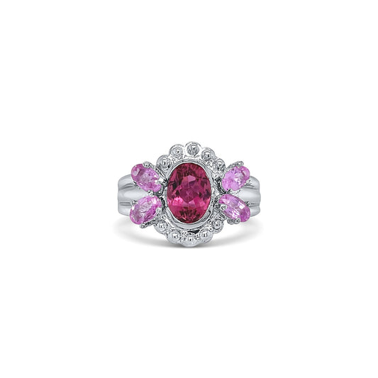 Blossom Tourmaline Birthstone Gold Ring