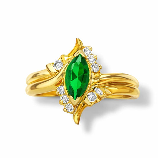 Marquise Majesty Birthstone Gold Ring