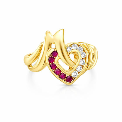 Heart of a Mother Yellow Gold Ring