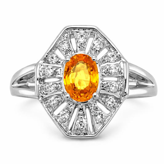 Sunfire Halo Birthstone Gold Ring