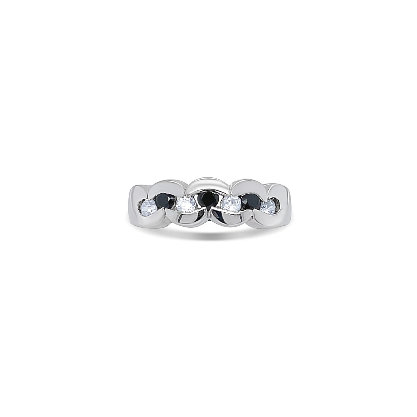 Black & White Ice Link Gold Ring