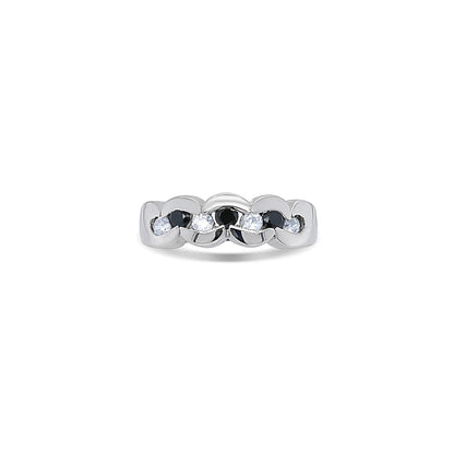 Black & White Ice Link Gold Ring