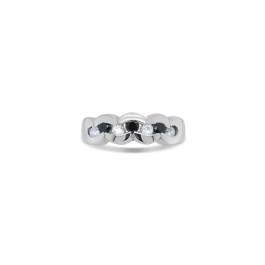 Black & White Ice Link Gold Ring