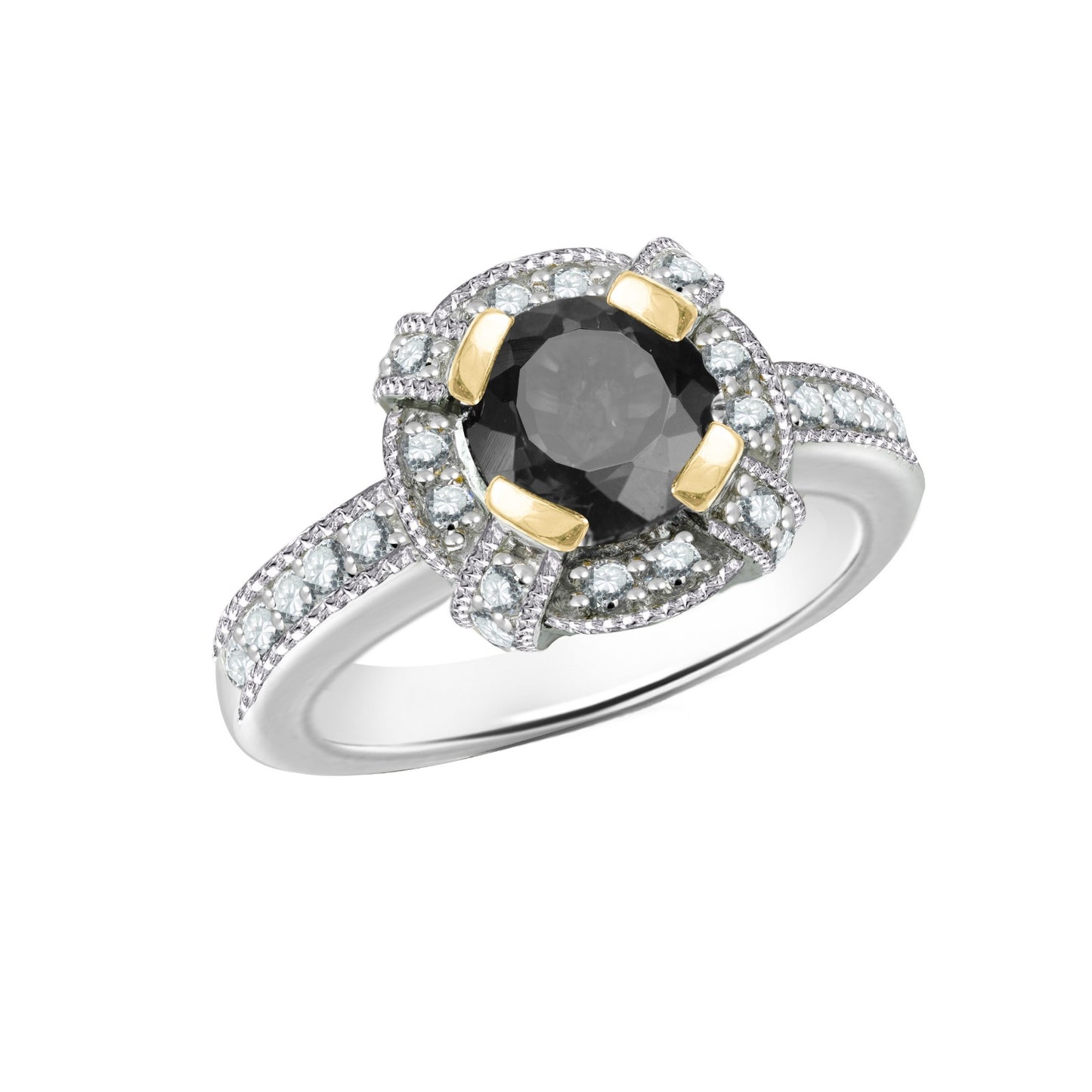 Black Diamond Velvet Gold Ring