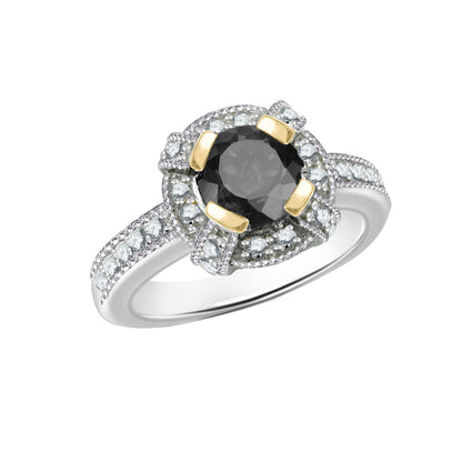 Black Diamond Velvet Gold Ring