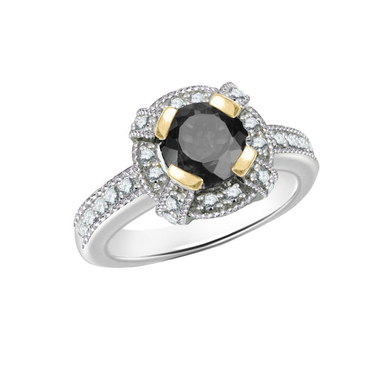 Black Diamond Velvet Gold Ring