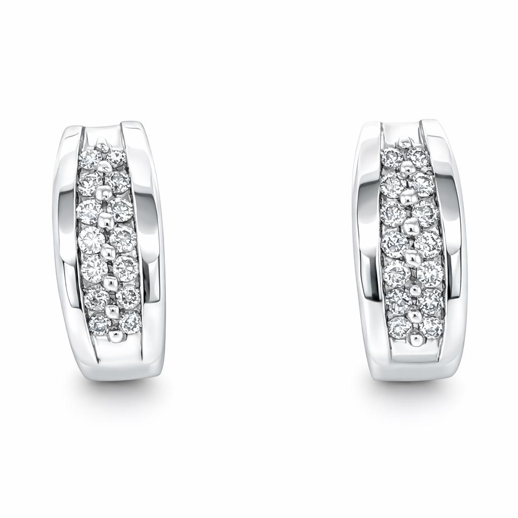 Nova Cluster White Gold Earrings