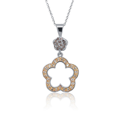 Champagne Bloom White Gold Pendant