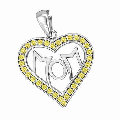 Radiant Love Mom White Gold Pendant