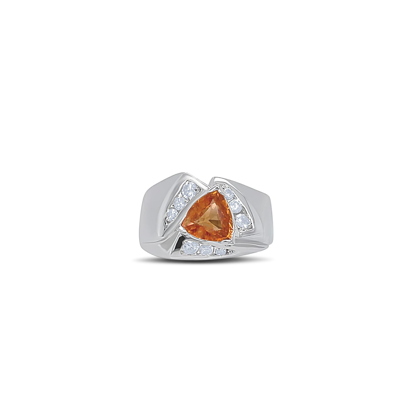 Citrine Trillion Cut Birthstone Gold Ring