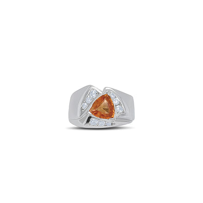 Citrine Trillion Cut Birthstone Gold Ring