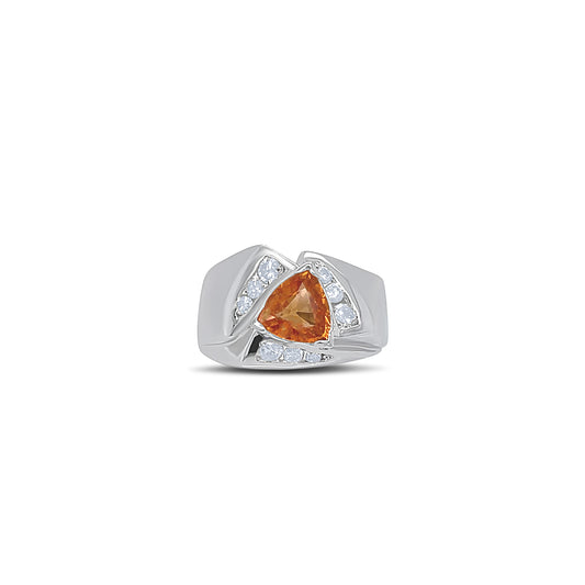 Citrine Trillion Cut Birthstone Gold Ring