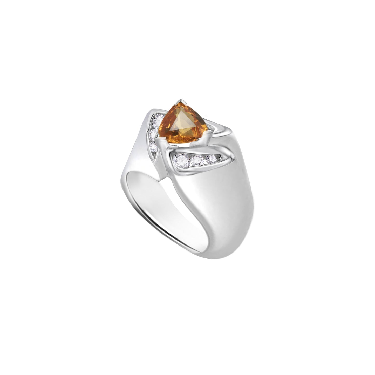 Citrine Trillion Cut Birthstone Gold Ring