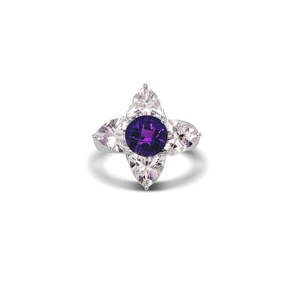 Floral Birthstone Gold Ring