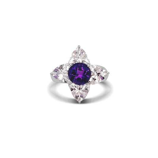 Floral Birthstone Gold Ring